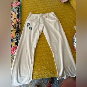 NWT PINK SWEATPANTS WHITE SIZE MED